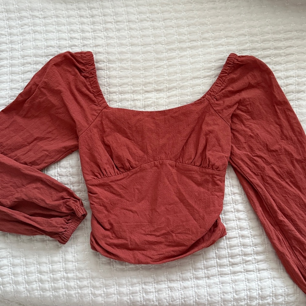 Rust Long Sleeve Blouse